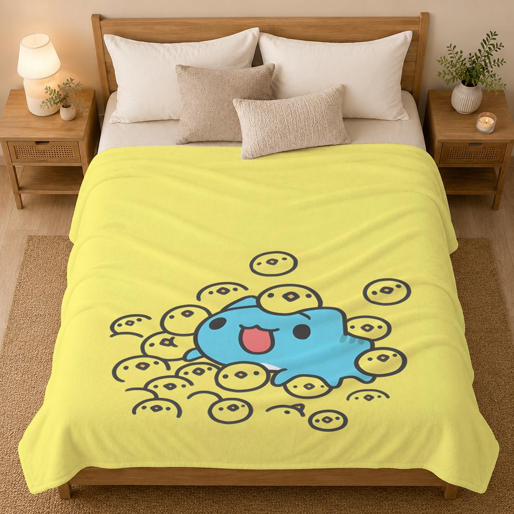 Bugcat Capoo Cartoon Character Throw 240g flannel blanket, suitable for sofas, beds, offices, exquisite gift blankets