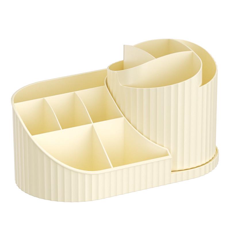 Вращающийся органайзер для макияжа: Косметический органайзер большой вместимости для помад, теней для век, карандашей для бровей и кистей.