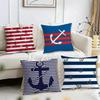 Океанский моряк Линейная текстура Наволочка Реверсивная Плюшевая Наволочка – Для автомобиля, дивана, спальни, идеально в качестве подарка.
