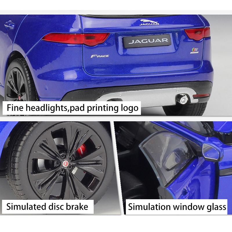 Масштаб 1/24 Welly Jaguar F-Pace, модель автомобиля из сплава, литье под давлением, металлические игрушечные автомобили, модель автомобиля, коллекция высокой имитации, детские подарки