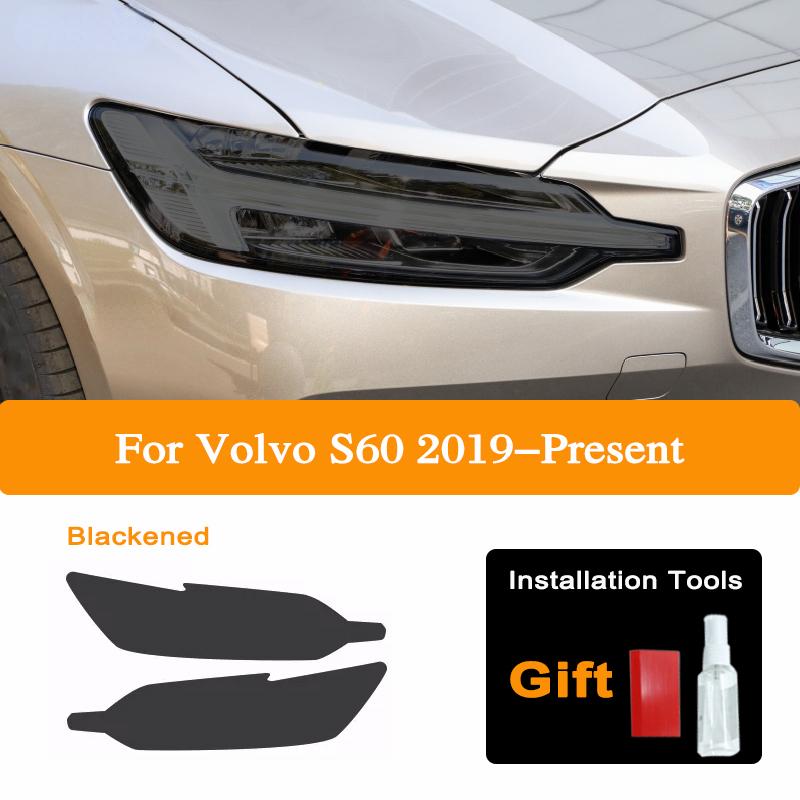 1 пара для Volvo S60 S90 V60 V90 XC60 XC90 защитная тонировочная пленка для автомобильных фар дымчато-черная наклейка на передний фонарь из термополиуретана, автомобильные аксессуары