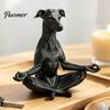 Новинки для снятия стресса 3D-печатная статуэтка медитирующей собаки, фигурка сидящего щенка Дзен из креативного ПЛА-пластика, украшения для дома, животное