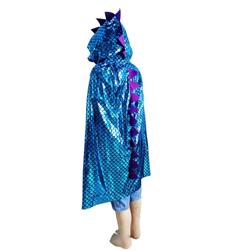 Dinosaur Cape Dragon Hooded Cloak Boy Girl Toddler Dressing Up Clothes Cosplay Halloween Costume Wizard Witch Cloak