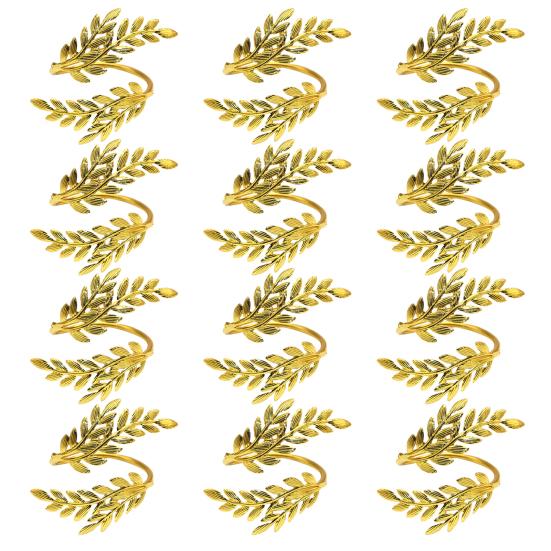 Yousheng 12 шт. Кольца для салфеток в виде пшеничного колоса, многоразовые металлические держатели для салфеток, декоративные кольца для салфеток для дома, отеля, обеденного стола, вечеринок, декора