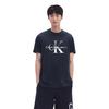 Calvin Klein Overlapping Letter Print Casual Crew Neck Short Sleeve T-Shirt Men Tops Black 40DC813-002