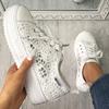 2024 Women Shoes Fashion Summer Casual White Shoes Cutouts Lace Canvas Hollow Breathable Platform Flat Shoes Woman Sneakers