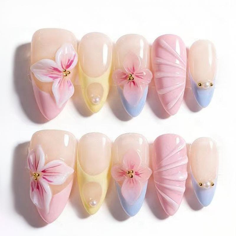 Stereo fresh French ripple gradual change lily sweet girl ins wind removable wearable armor 30 pieces