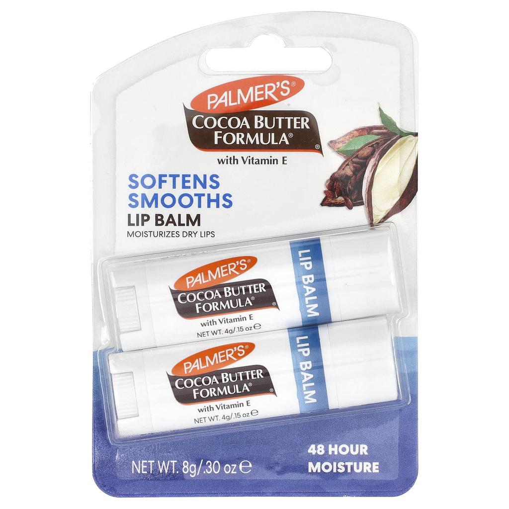 Palmer's, Cocoa Butter Formula with Vitamin E, Lip Balm for Soft Skin, 2 Packs, 4 G (0.15 Oz) Each