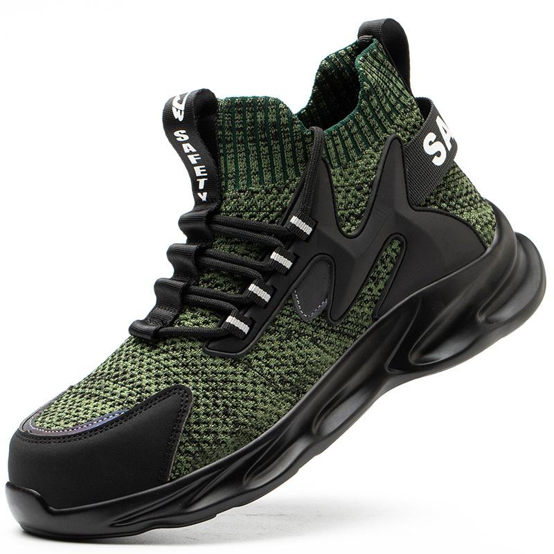 Мужская обувь по страхованию труда, противоударная, противопрокалывающая, дышащая, защитная обувь, мягкая амортизирующая, нескользящая обувь