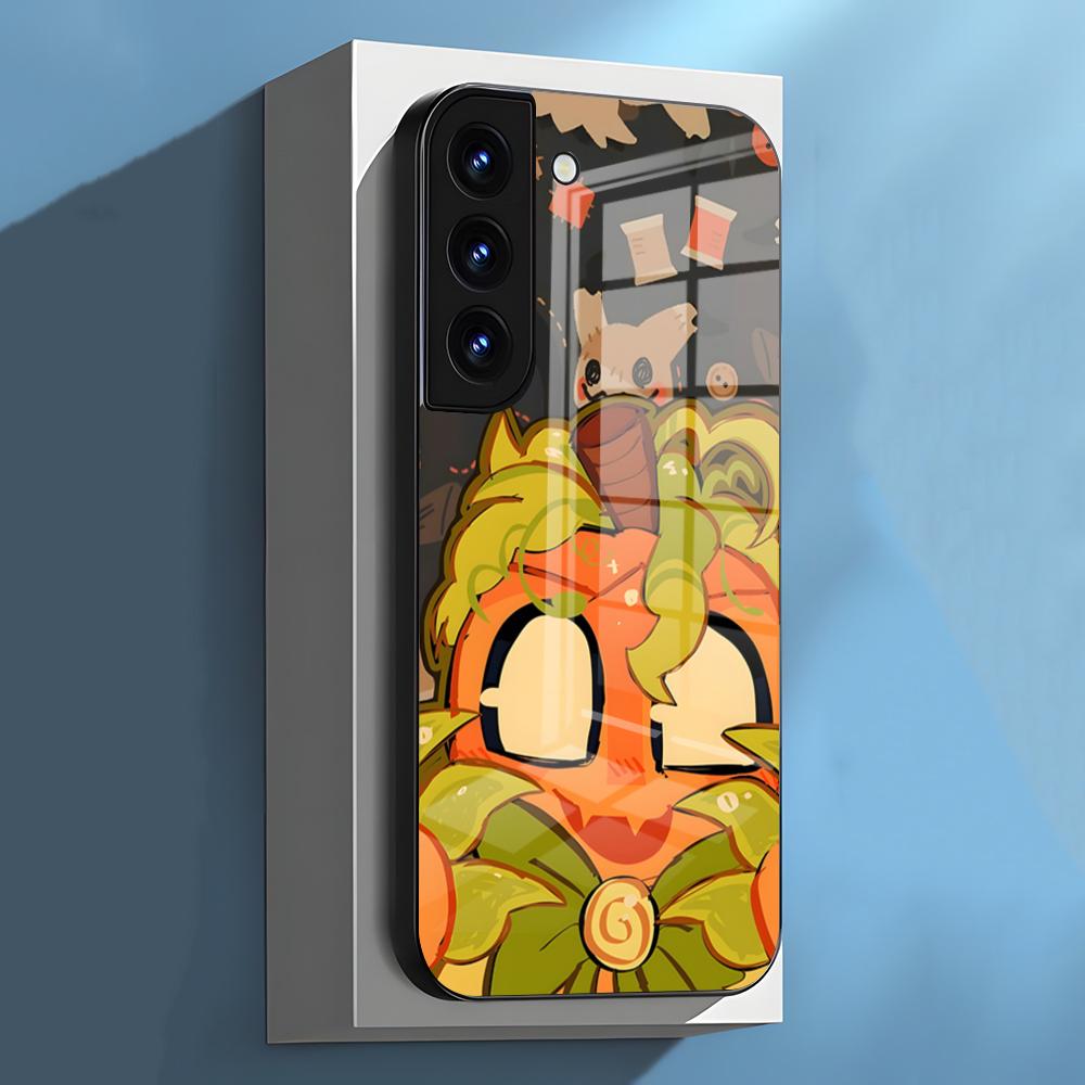 Чехол для телефона Gourdy D-Dandys W-World для Samsung S26 S25 S24 FE S23 S22 S21 Plus S20 Ultra Note20Ultra Черная стеклянная крышка