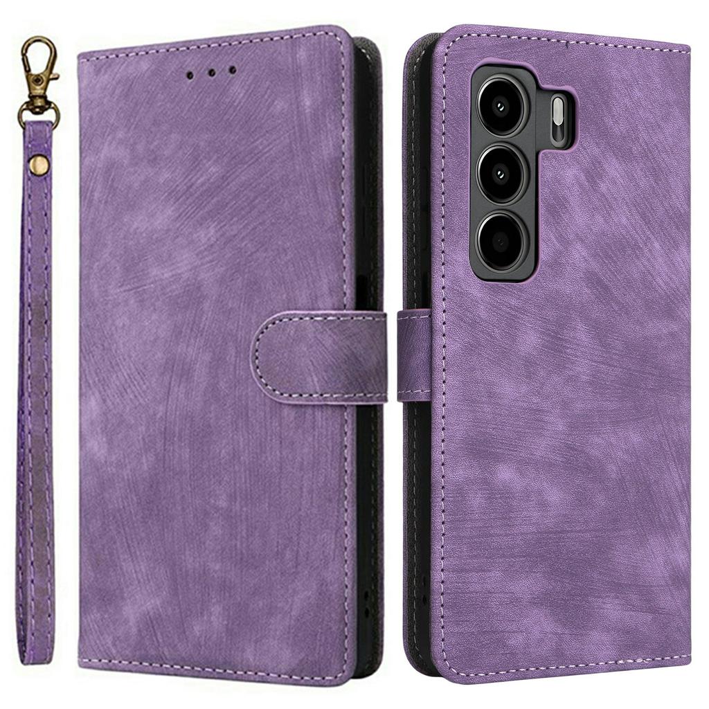 Для itel Power 70 4G Чехол-кошелек с RFID-блокировкой, обложка из ПУ кожи, подставка со шнурком