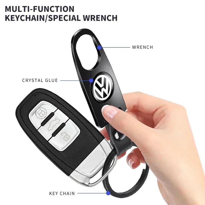 Car Wheel Tire Valve Stems Cap With Keychain Car interior Accessories For Volkswagen T-Roc A1