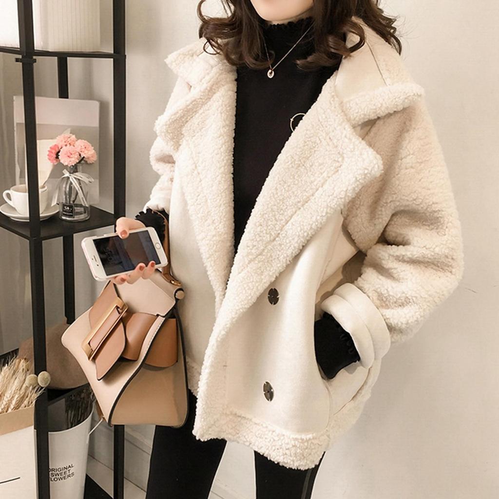 Женская повседневная удобная короткая байкерская куртка из овечьей шерсти