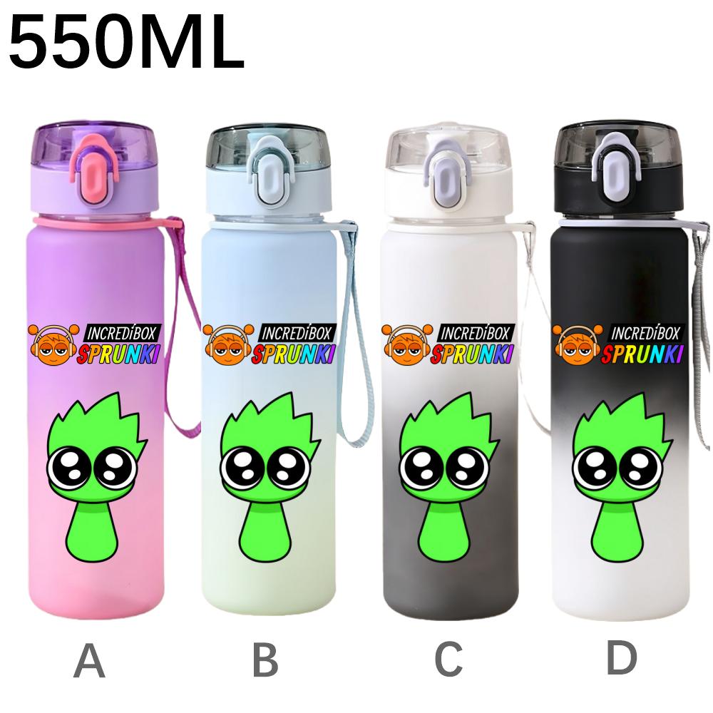 High Quality 550ml Game Sprunki Gradient Sports Water Bottle Cartoon Leak-proof Portable Drinking Bottles Outdoors Sports Fitness Water Cup