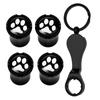 Tire Stem Valve Caps Tire Valve Stem Sleeve Caps Dress Up Kit Rust Resistant Leak-Proof Alloy Cat/Dog Paw Printed Metal Air Caps