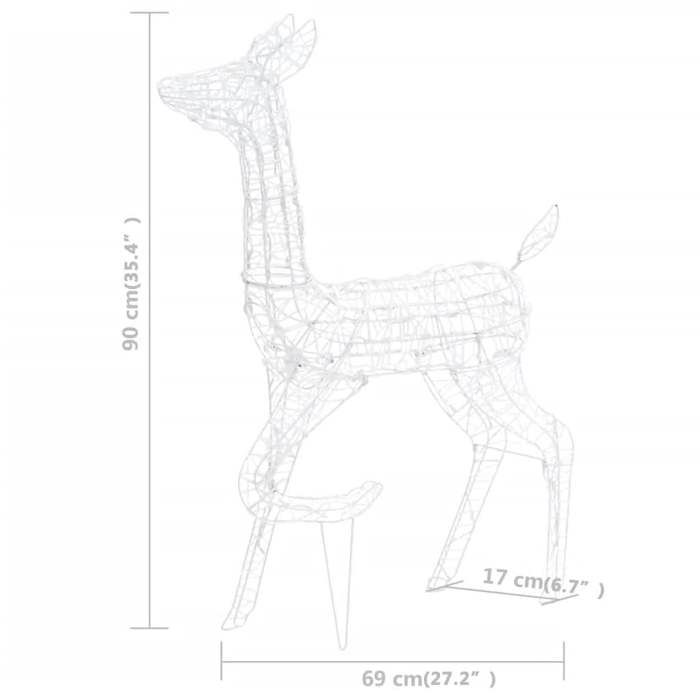 VidaXL Family of Reindeer Decoration Luminous Reindeer Christmas Decoration Garden Patio Backyard Outdoor Indoor 329790