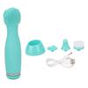 Electric Face Cleanser Brush Remove Blackheads Dead Skin Silicone Facial Cleansing Machine Green