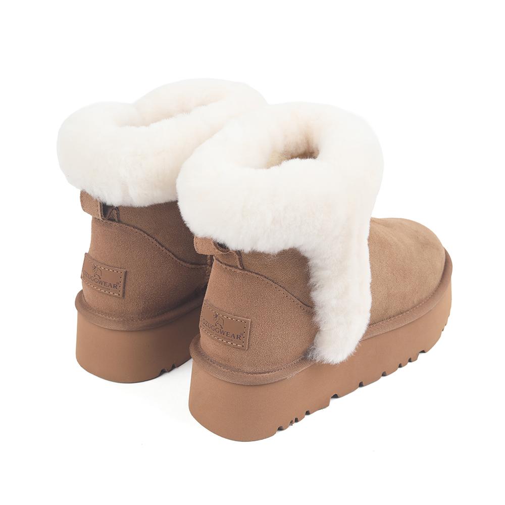 Oz Ugg Wear Adult Maeve Platform Mini Boots Brown