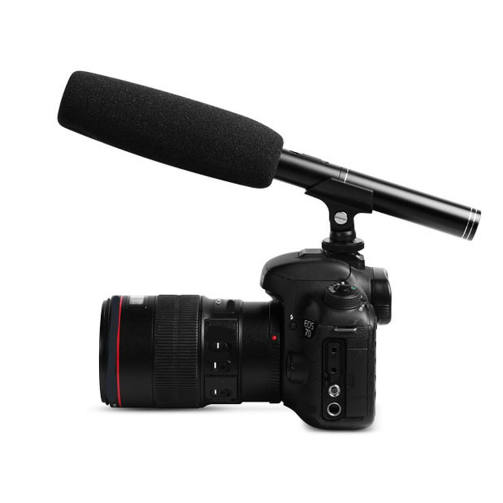 Shotgun Microphone ABS Metal Wired Professional Interview Microphone with XLR Cable Windscreen for