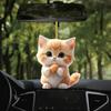 Cat Pendant Car Rearview Mirror Charm Acrylic Kitten Car Interior Decoration Christmas