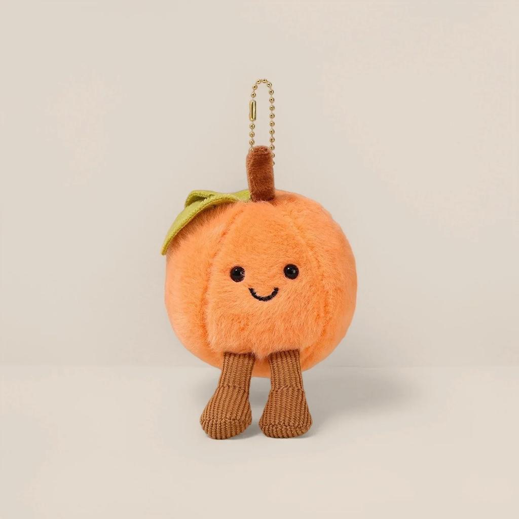 Cartoon Cute Fruit and Vegetable Plush Series Keychain Toy Peach Pear Cherry Doll Smiling Face Fruit Decoration Pet Gift