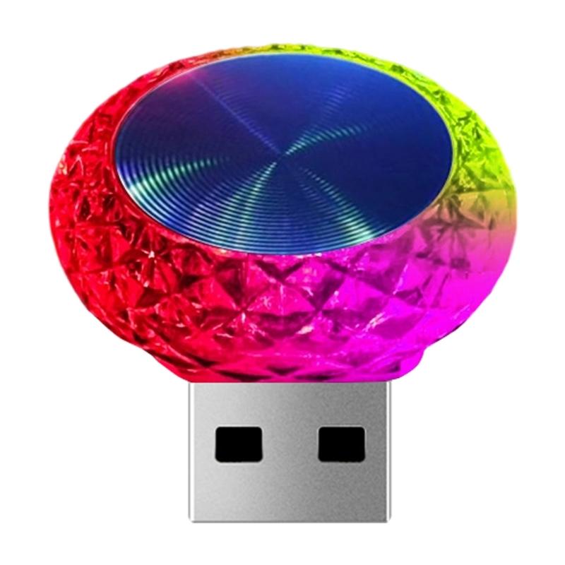 USB Автомобильная атмосферистая лампа, многоцветная светодиодная лампа настроения, Plug & Play, окружающее освещение, подходит для автомобиля, дома, ночного освещения