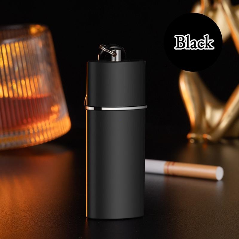 Portable Pocket Ashtray with Keychain Fireproof Metal Ashtray Car Cigar Ash Storage Organizer Outdoor Smoking Ash Holder