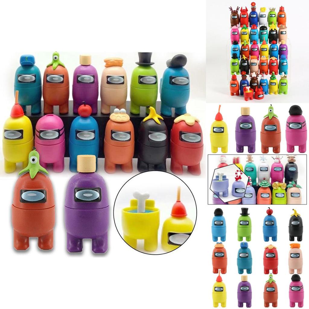 12pcs Among Christmas Us Action Figure Crewmate Impostor Game Car Decor Desktop