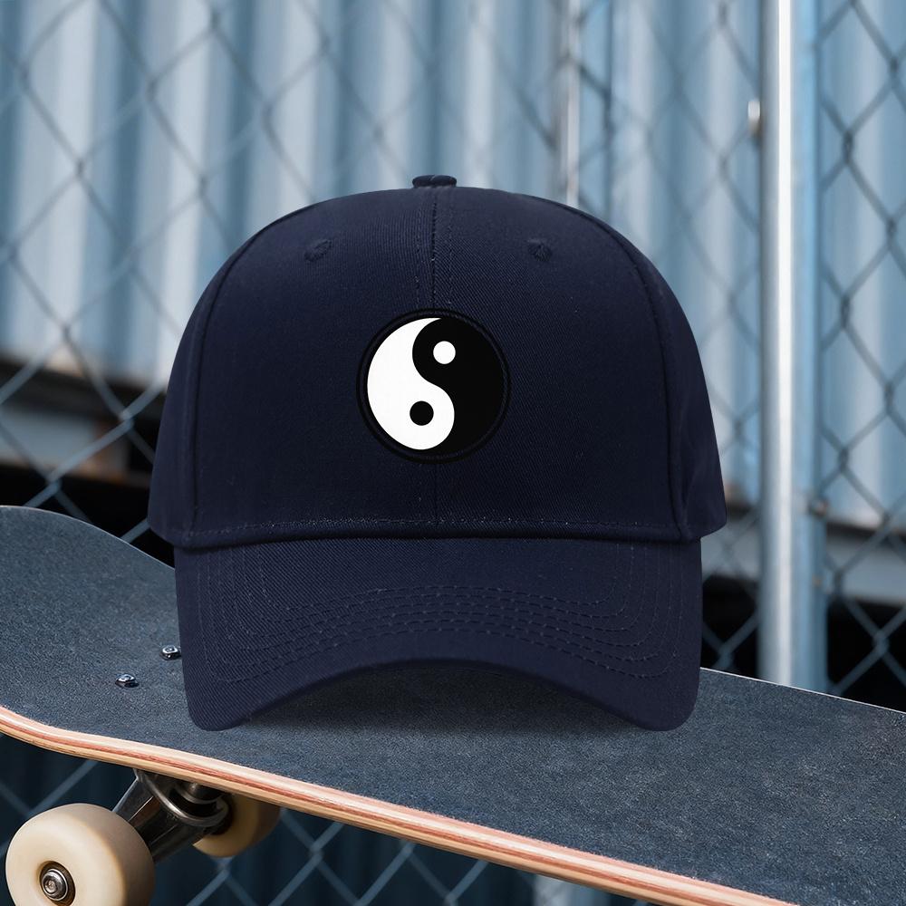 One Adjustable Graygreen Hat with a Tai Chi Print Pattern Featuring an Outdoor Sports Style for Both Unisex and Women An Ideal G