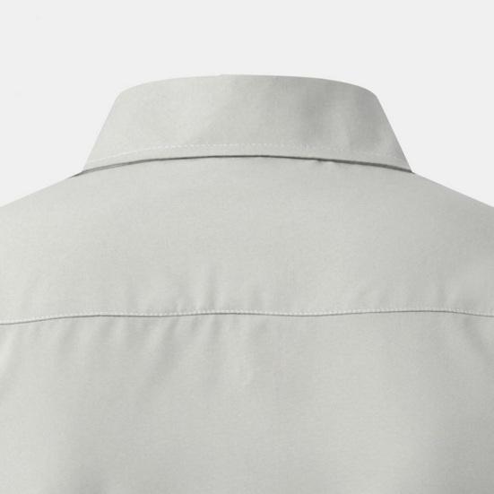 Мужская рубашка с отложным воротником и длинным рукавом, однобортная, контрастного цвета, приталенная, мягкая, дышащая, в деловом стиле, офисный топ средней длины