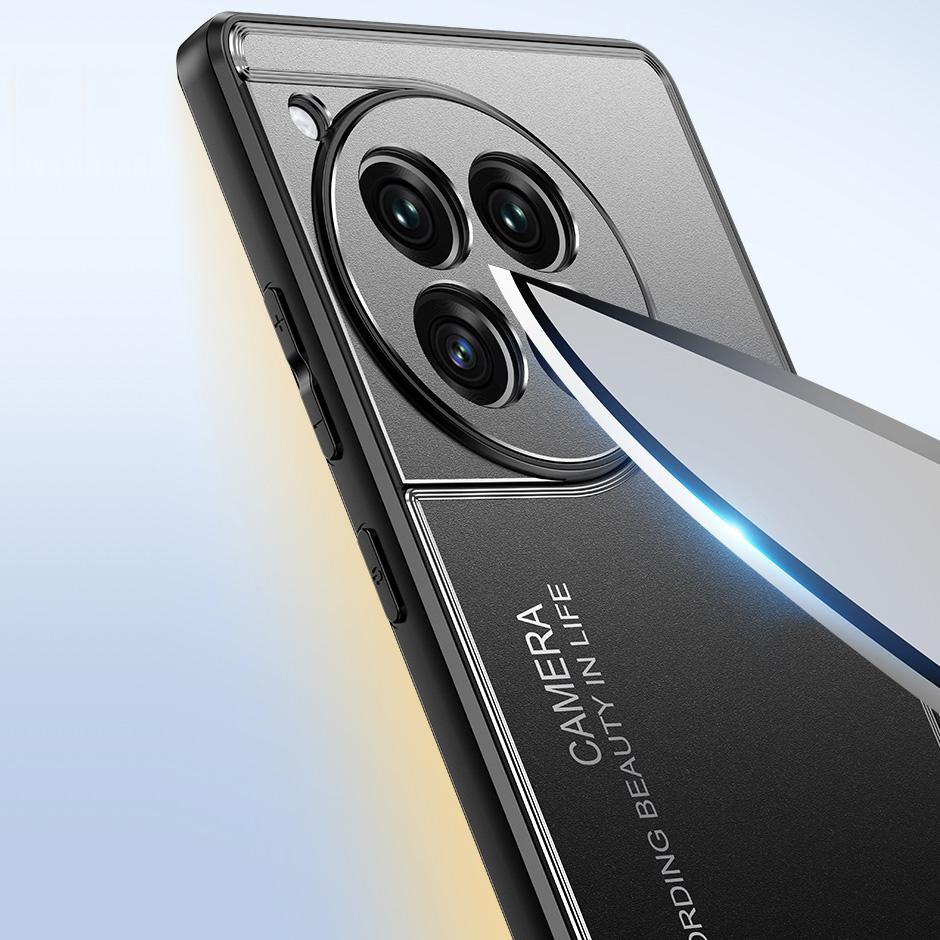 Пескоструйный чехол с алюминиевой задней панелью для OnePlus Ace 3 Pro Ace3 Ace 3V 2 Pro Ace3 1+ 12R 11R Металлическая защитная крышка для камеры