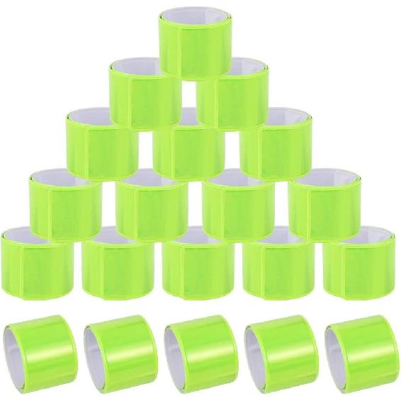 20 Pcs Reflector Snap Bands Fluorescent Slap Armbands High Visibility Slap Reflector Strips Safety Bands For Children Adults Boys And Girls When