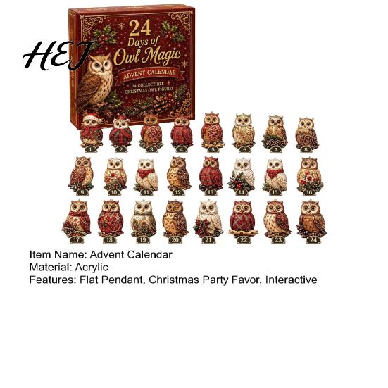 Holiday Collectible Toys Christmas Village Advent Calendar, 24-Day Countdown Set with House to Calendar Ornament, 2D Acrylic Tabletop Decor, Gift for