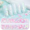 Mermaid Iridescent Glitter Nail Sequin 12 Grids Star Moon Heart Rabbit Butterfly Shape Shiny Nail Art Sequins Various Styles Manicure Paillette