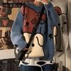 Large Size Autumn and Winter Round Neck Sweater Thickening Bottoming Shirt Cute Puppy Graphic Tide Brand Sweater Cardigan Warm Pullover Couple Suit