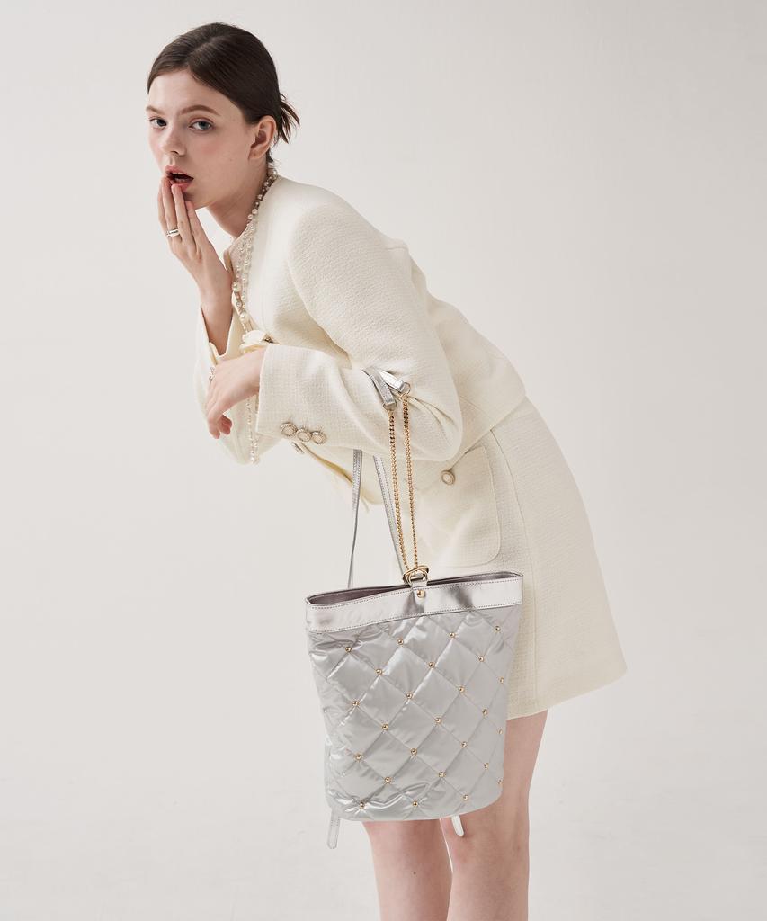 Jina In Ny 3-Way Use Elizabeth Mini Backpack [Silver Combo]