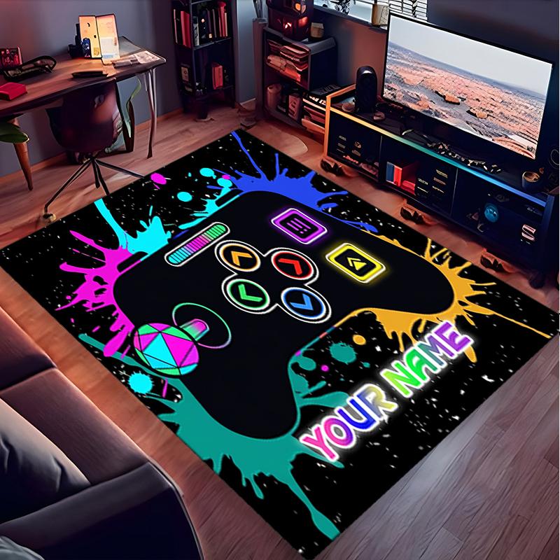 1PC Custom Name Night Adventure Theme Floor Mat Ideal for Living Room, Game Rooms, Office, Bedroom,Floor Mat Playful Design