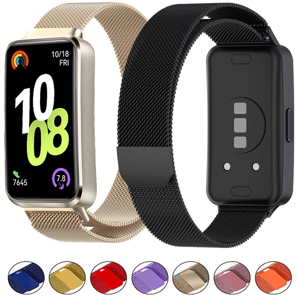 Миланский ремешок для Huawei Band 10 Металлический магнитный браслет удобный Ремешок для часов Huawei Band 10 9 8 Дышащий Сменный correa