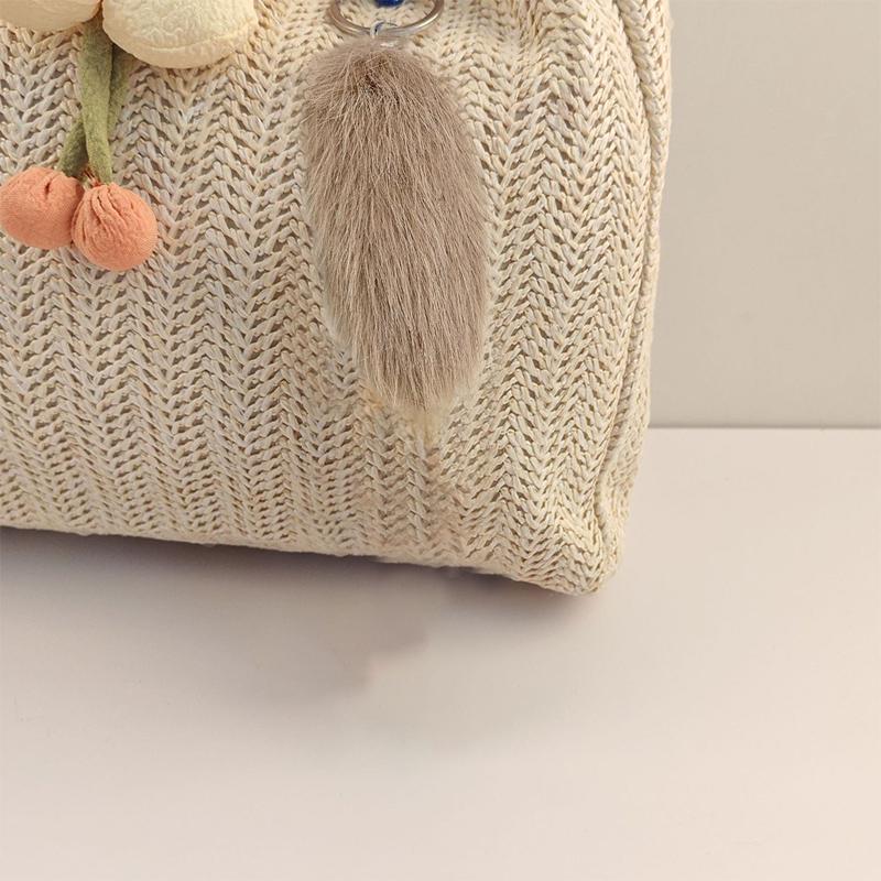 Женщины Девушки Подвеска Мода Несколько Цветов Ручной Работы Брелоки Держатели Сумки Украшения Имитация Лисий Хвост Пушистый Подарочные Аксессуары