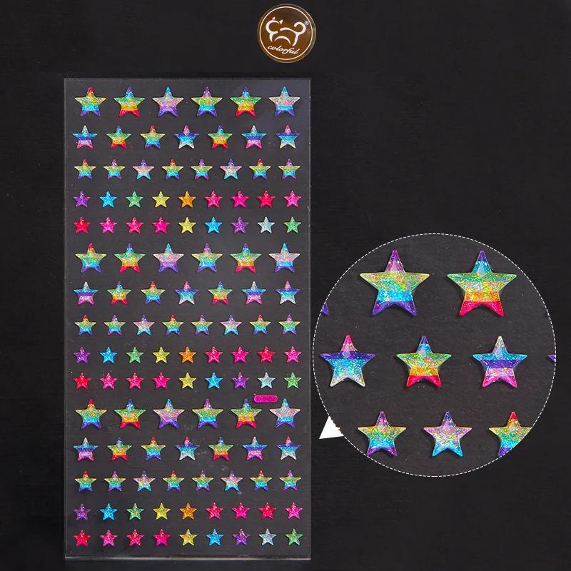 Crystal Love Star Sticker 3D Shiny Three-Dimensional Sticker Phone Notebook Diary DIY Decorative Scrapbook Sticker Gift
