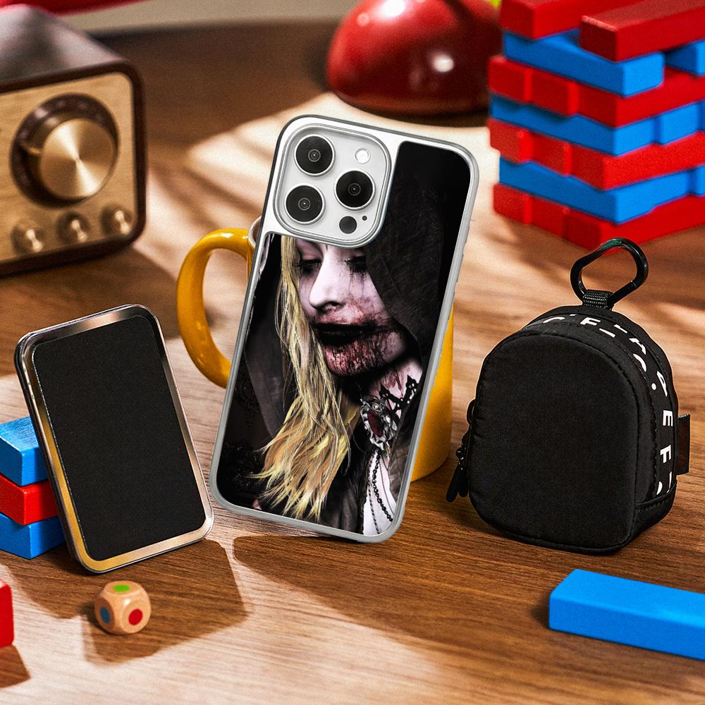 Pop ins thriller evil daughter poster Phone Case for iPhone 16 15 14 13 12 11 Pro Max Sheepskin Silver-edged protective case
