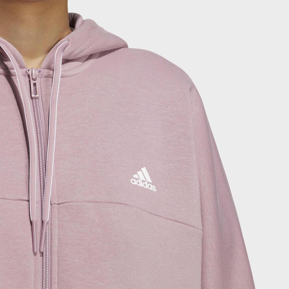 Adidas Полосатая куртка с логотипом и капюшоном с длинным рукавом Женская куртка Волшебно-фиолетовый розовый HM2811