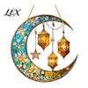 Colorful Glass Suncatcher 2D Acrylic Star Moon Lantern Suncatcher, Crescent Window Hanging Ornament Exquisite Craftsmanship for Home, Patio,