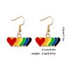 Colorful Alloy Rainbow Flag Love Earrings