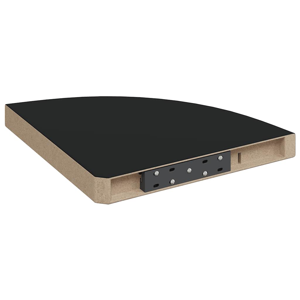 Corner Floating Shelf Black 35 x 35 x 3.8 cm MDF
