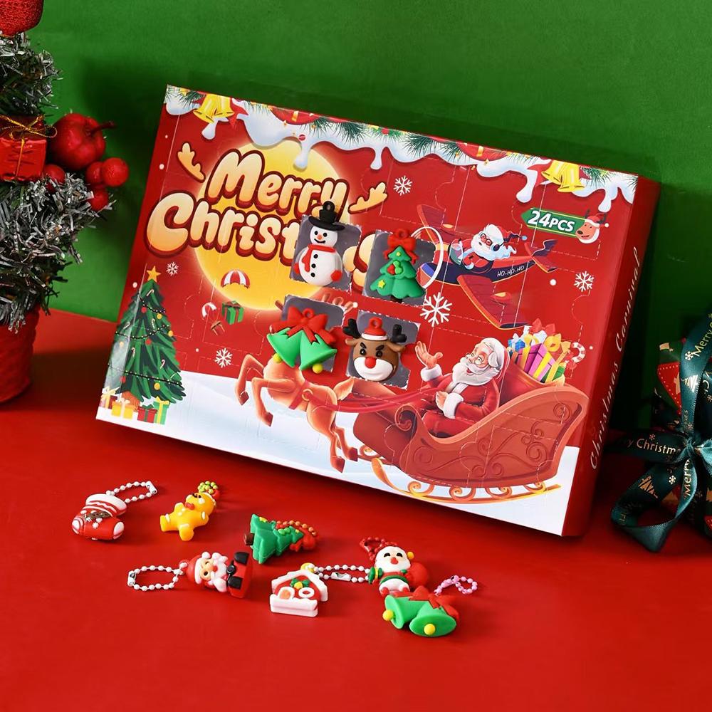 Christmas Advent Calendar Presents Gift Treasure Hunt Box Decorations Gifts Figurine Things for Diy Christmas Calendar Gift