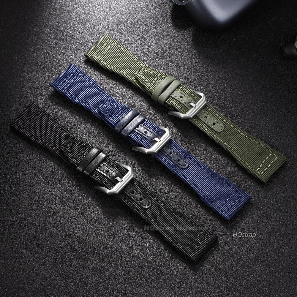 20 мм 21 мм 22 мм Нейлоновый холщовый ремешок для часов IWC Pilot Женский Мужской Кожаный наручный ремешок Черный Армейский зеленый Синий Коровья кожа Браслет