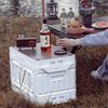 Наружный походный ящик для хранения с приподнятой крышкой, складной ящик для хранения пикника большой вместимости, автомобильный органайзер-запас