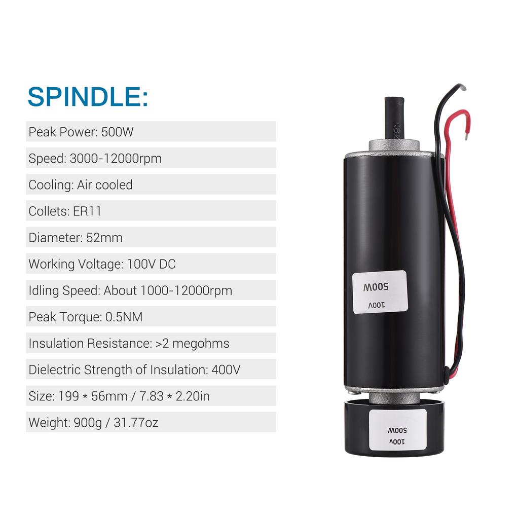 500W CNC Brushed Spindle Kit Engraving Machine Spindle 500W Motor Kit ER11 MACH3 Power Supply