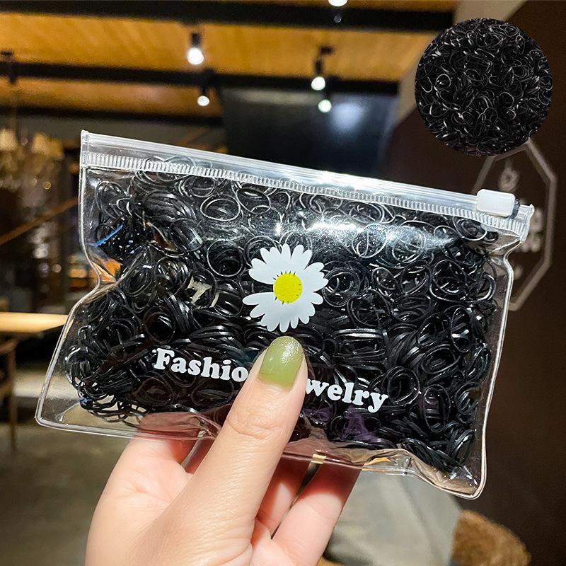 1000PCS Disposable Rubber Band Hairband For Children  Ponytail Hairs Ties Colourful Elastic Hair Bands Baby Hair Accessories